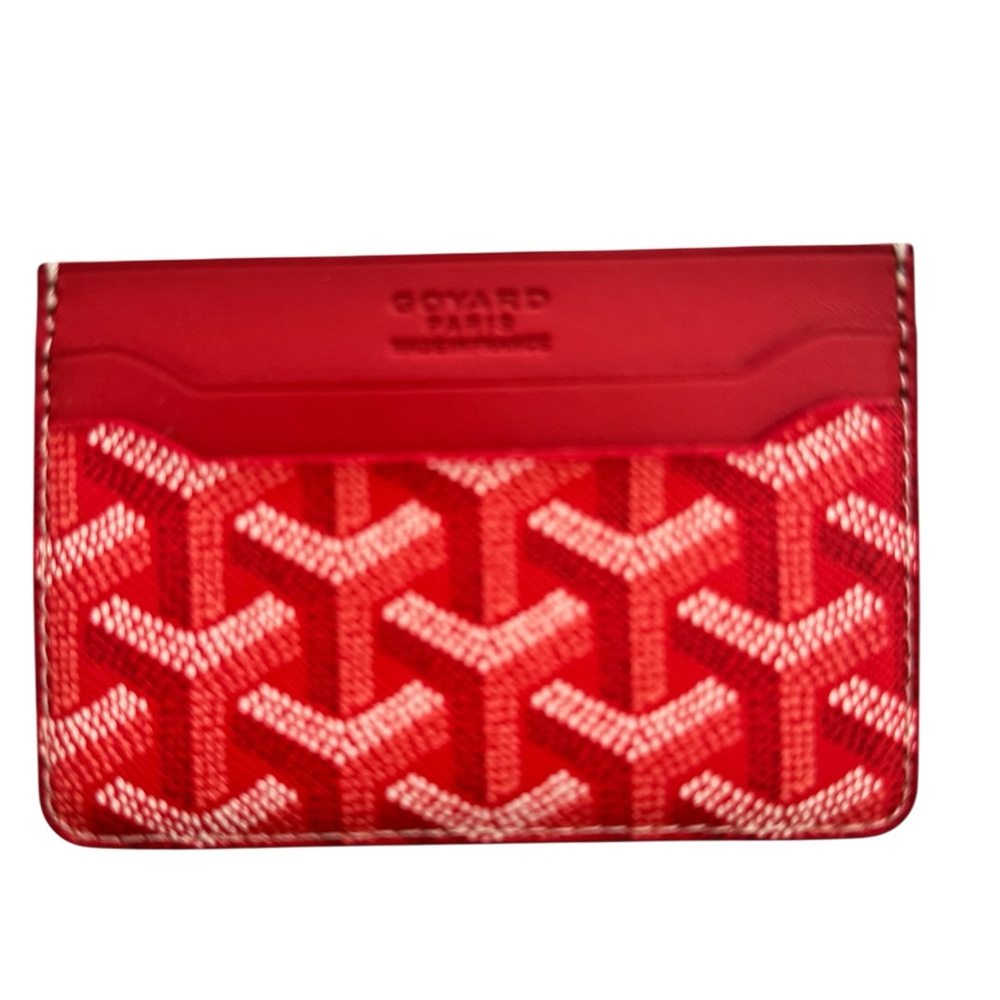 🆕 Goyard Style Goyardine Coated Canvas and Leather Saint Sulpice Card Holder 🆕